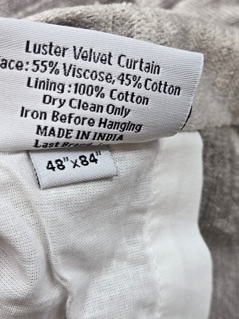 NWT QUINCE 1 48x84 Luster Velvet Curtain Silver 9791 - Picture 7 of 9